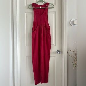Free People Magenta Ribbed Jumpsuit